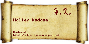 Holler Kadosa névjegykártya